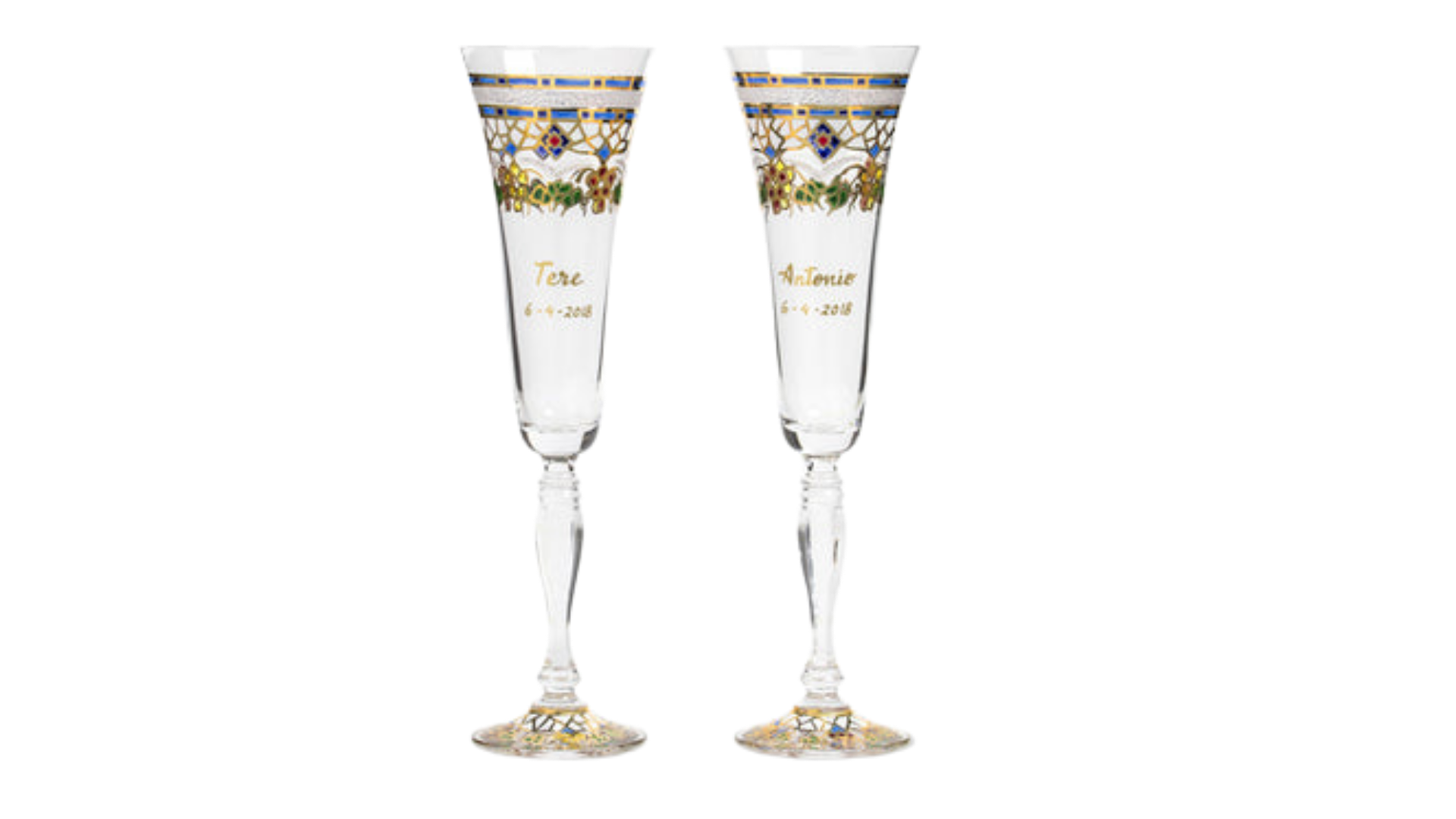 copas de cava decoradas a mano gaudi