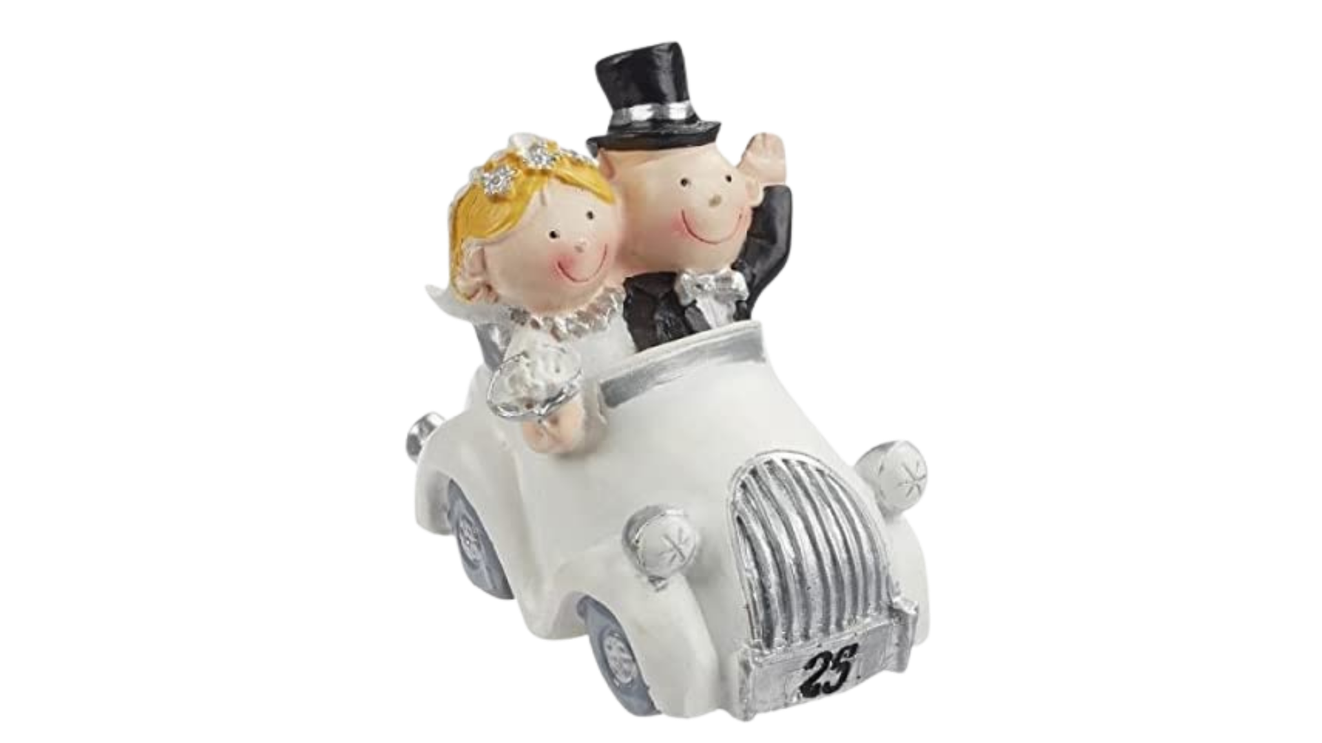 figura novios coche pastel bodas