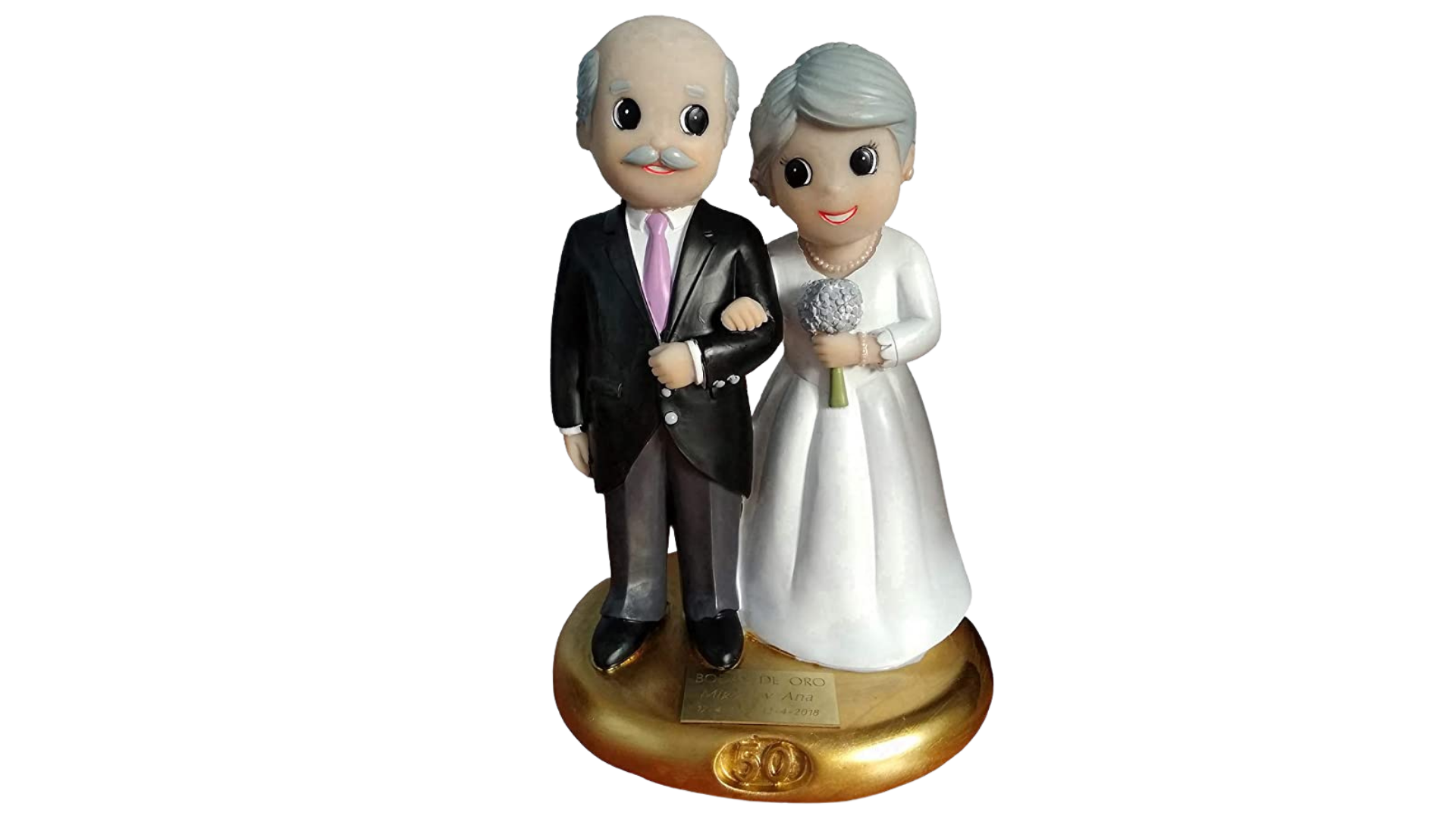 ▷ Figura para tarta de boda Bodas de oro 50 aniversario ❤️ 