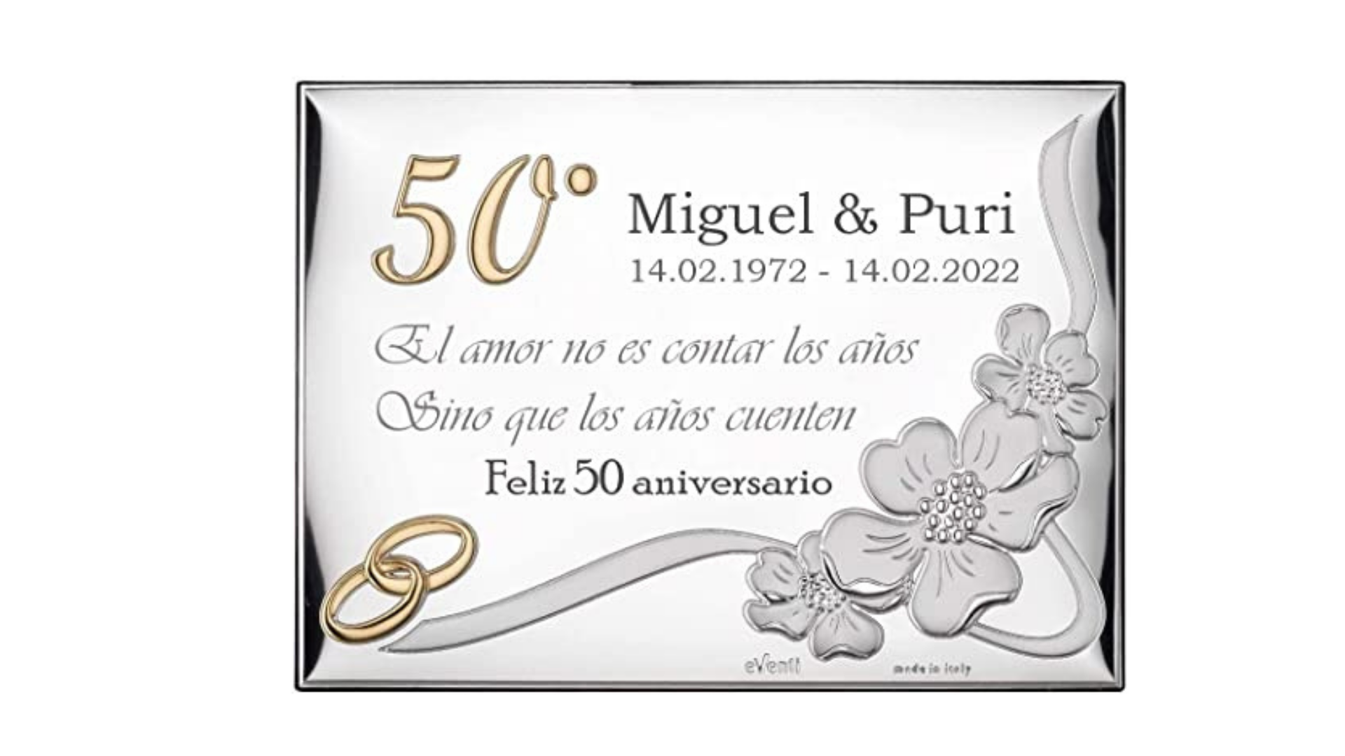 Regalo bodas de oro original PERSONALIZADO figura con dedicatoria