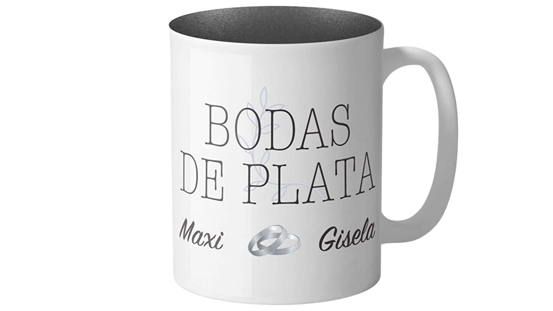 taza bodas de plata personalizada